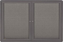 Ghent - 34" Wide x 24" High Enclosed Cork Bulletin Board - Fabric Covered, Black - All Tool & Supply