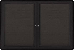 Ghent - 47" Wide x 34" High Enclosed Cork Bulletin Board - Fabric Covered, Gray - All Tool & Supply