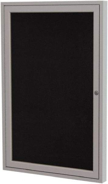 Ghent - 36" Wide x 30" High Enclosed Cork Bulletin Board - Rubber, Black - All Tool & Supply