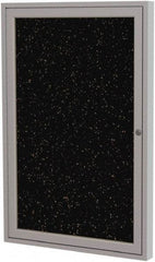 Ghent - 36" Wide x 24" High Enclosed Cork Bulletin Board - Rubber, Tan Speckled - All Tool & Supply