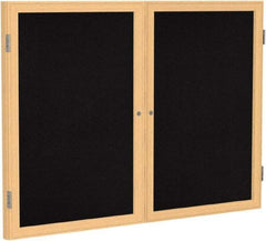 Ghent - 48" Wide x 36" High Enclosed Cork Bulletin Board - Rubber, Black - All Tool & Supply