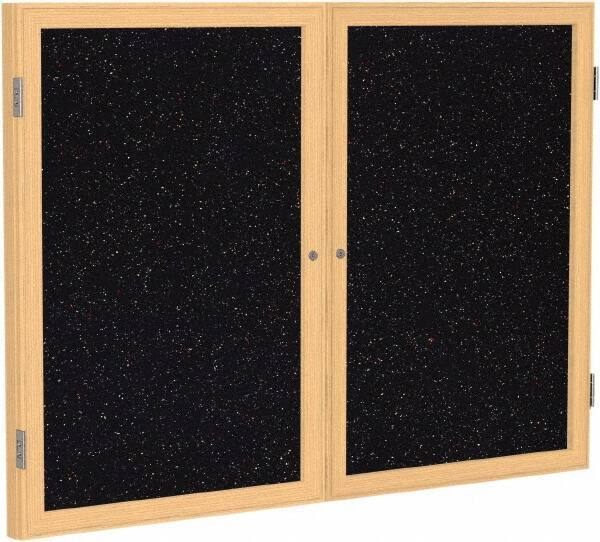 Ghent - 48" Wide x 36" High Enclosed Cork Bulletin Board - Rubber, Confetti (Color) - All Tool & Supply