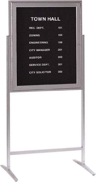 Ghent - 1 Door, 30 Inch Wide x 36 Inch High, Acrylic Enclosed Letter Board - Silver Satin - All Tool & Supply