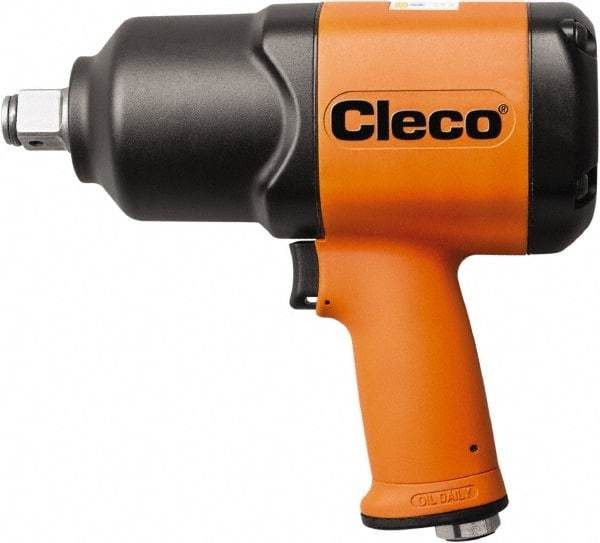 Cleco - 3/4" Drive, 5,500 RPM, 1,300 Ft/Lb Torque Impact Wrench - Pistol Grip Handle, 1,000 IPM, 64 CFM, 90 psi, 1/4" NPT Inlet - All Tool & Supply