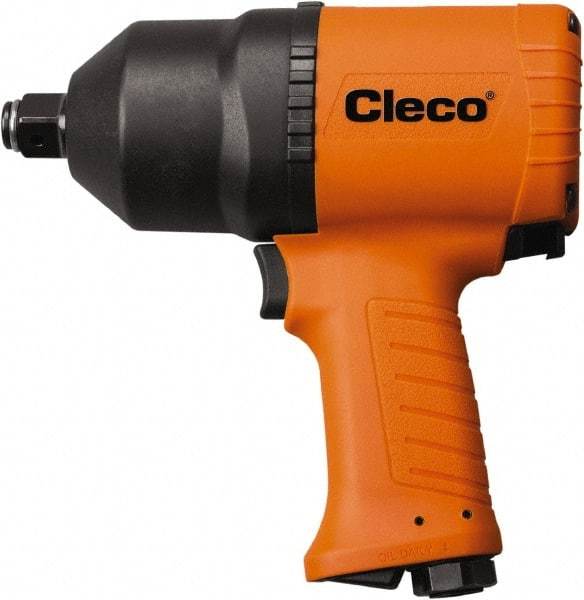 Cleco - 1/2" Drive, 9,000 RPM, 850 Ft/Lb Torque Impact Wrench - Pistol Grip Handle, 1,200 IPM, 69 CFM, 90 psi, 1/4" NPT Inlet - All Tool & Supply