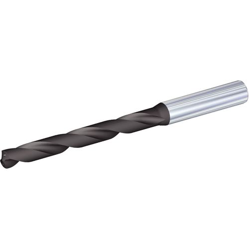 #58 Dia. × 0.158″ Shank × 0.47″ Flute Length × 2.28″ OAL, 140°, TiAlN, Coolant Thru, Round Solid Carbide Drill