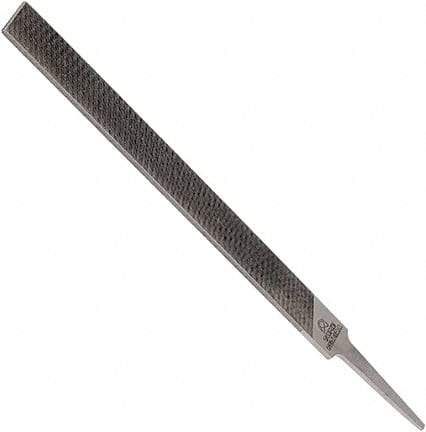 Anglo American - 10" Long, Second Cut, Mill American-Pattern File - Single Cut, 0.16" Overall Thickness, Tang - All Tool & Supply