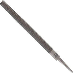 Anglo American - 10" Long, Smooth Cut, Half Round American-Pattern File - Double Cut, 0.28" Overall Thickness, Tang - All Tool & Supply