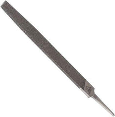 Anglo American - 10" Long, Smooth Cut, Flat American-Pattern File - Double Cut, 0.24" Overall Thickness, Tang - All Tool & Supply