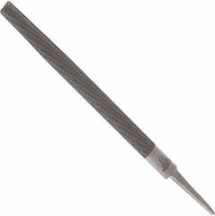 Anglo American - 12" Long, Smooth Cut, Half Round American-Pattern File - Double Cut, 0.32" Overall Thickness, Tang - All Tool & Supply