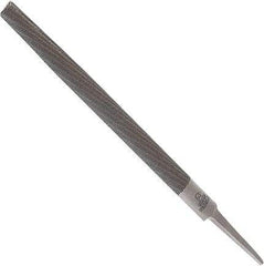 Anglo American - 8" Long, Smooth Cut, Half Round American-Pattern File - Double Cut, 0.22" Overall Thickness, Tang - All Tool & Supply