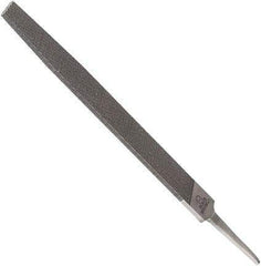 Anglo American - 8" Long, Smooth Cut, Flat American-Pattern File - Double Cut, 0.18" Overall Thickness, Tang - All Tool & Supply