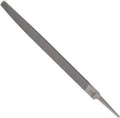 Anglo American - 6" Long, Smooth Cut, Triangle American-Pattern File - Double Cut, 0.39" Overall Thickness, Tang - All Tool & Supply