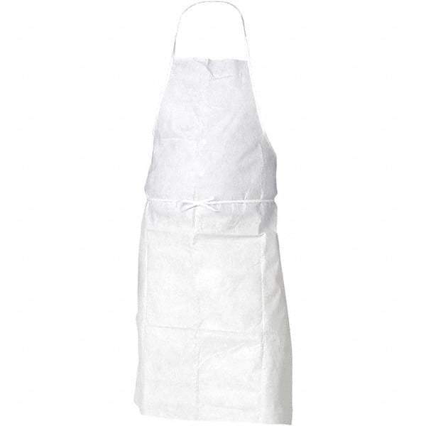 KleenGuard - 28" Wide x 36" Long Bib Apron - Spunbound, White, Resists Dry Particles - All Tool & Supply