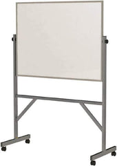 Ghent - 72" High x 53" Wide Reversible Dry Erase Board - Porcelain, 20" Deep, Includes Eraser & 4 Markers - All Tool & Supply