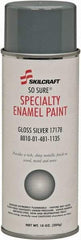 Ability One - Aluminum (Color), Gloss, Enamel Spray Paint - 12 to 15 Sq Ft per Can, 16 oz Container, Use on Masonry - All Tool & Supply