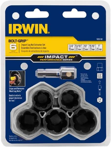 Irwin - 6 Piece Bolt Extractor Set - Clam Shell - All Tool & Supply