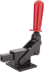 De-Sta-Co - 5,800.07 Lb Load Capacity, Flanged Base, Carbon Steel, Standard Straight Line Action Clamp - 4 Mounting Holes, 0.41" Mounting Hole Diam, 0.41" Plunger Diam, Straight Handle - All Tool & Supply