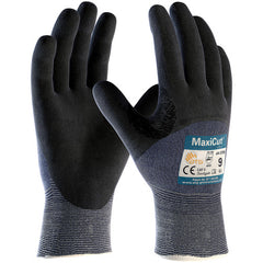 ‎44-3755/XL Cut Resistant Glove - MaxiCut Ultra - Blue 15G Eng Yarn - Black 3/4 Dip MicroFoam Nitrile - A3