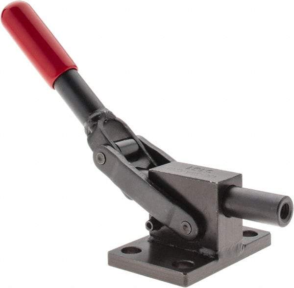 De-Sta-Co - 2,499.88 Lb Load Capacity, Flanged Base, Carbon Steel, Standard Straight Line Action Clamp - 4 Mounting Holes, 0.34" Mounting Hole Diam, 0.51" Plunger Diam, Straight Handle - All Tool & Supply