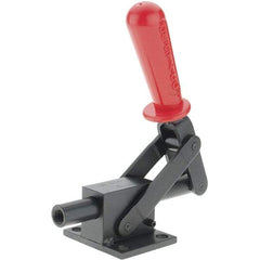 De-Sta-Co - 4,599.59 Lb Load Capacity, Flanged Base, Carbon Steel, Standard Straight Line Action Clamp - 4 Mounting Holes, 0.41" Mounting Hole Diam, 3/4" Plunger Diam, Straight Handle - All Tool & Supply