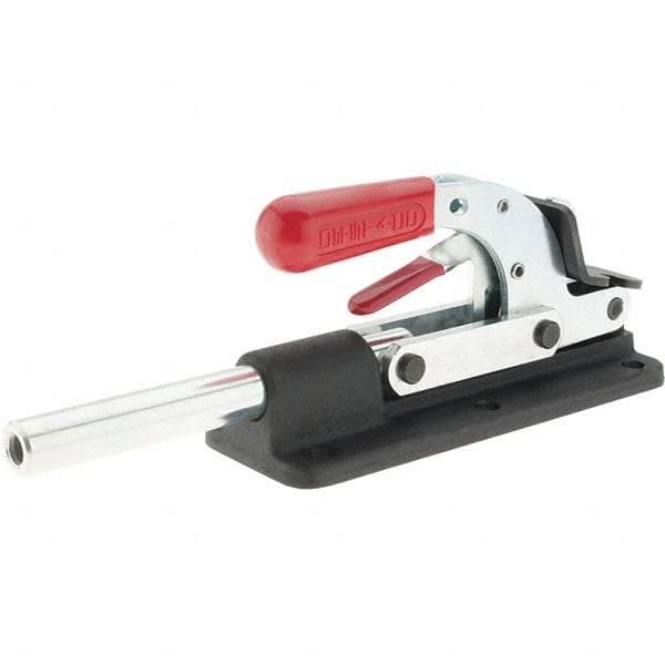 De-Sta-Co - 7,508.62 Lb Load Capacity, Flanged Base, Carbon Steel, Standard Straight Line Action Clamp - 6 Mounting Holes, 0.41" Mounting Hole Diam, 0.87" Plunger Diam, Straight Handle - All Tool & Supply