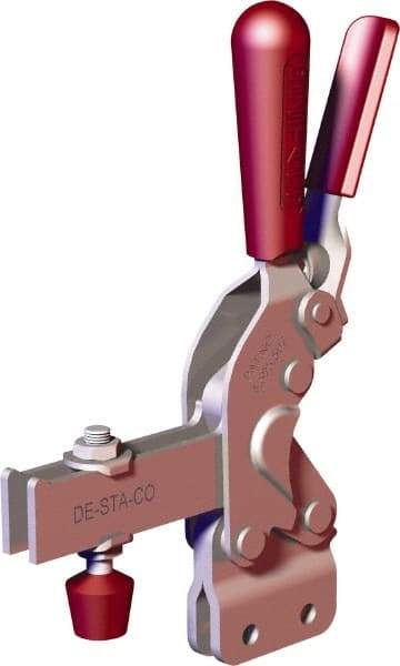 De-Sta-Co - 1,401 Lb Holding Capacity, Vertical Handle, Manual Hold Down Toggle Clamp - 66° Handle Movement, 78° Bar Opening, U-Bar, Straight Base, Carbon Steel - All Tool & Supply