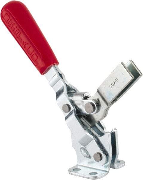 De-Sta-Co - 375 Lb Holding Capacity, Vertical Handle, Manual Hold Down Toggle Clamp - 57° Handle Movement, 99° Bar Opening, U-Bar, Flanged Base, Carbon Steel - All Tool & Supply