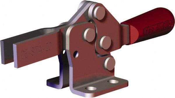 De-Sta-Co - 151 Lb Holding Capacity, Horizontal Handle, Manual Hold Down Toggle Clamp - 60° Handle Movement, 90° Bar Opening, U-Bar, Flanged Base, Carbon Steel - All Tool & Supply