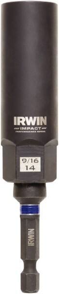 Irwin - 3/8" Drive Reverse Spiral Flute Hex Bolt Remover - 1/4" Hex, 2-1/2" OAL - All Tool & Supply