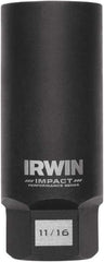 Irwin - 3/8" Drive Reverse Spiral Flute Hex Bolt Remover - 1/4" Hex, 2-1/2" OAL - All Tool & Supply