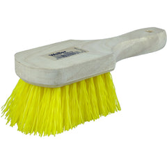 8″ Utility Scrub Brush, Yellow Polypropylene Fill, Short Handle, Wood Block - All Tool & Supply