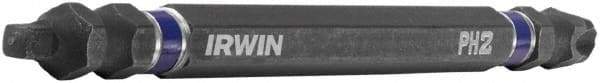 Irwin - #2" Square Size Phillips/Square Screwdriver Bit - 1/4" Hex Drive, 4" OAL - All Tool & Supply