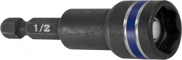 Irwin - 1/2" Magnetic Nutsetter - 1/4" Hex Drive, 2-9/16" OAL - All Tool & Supply