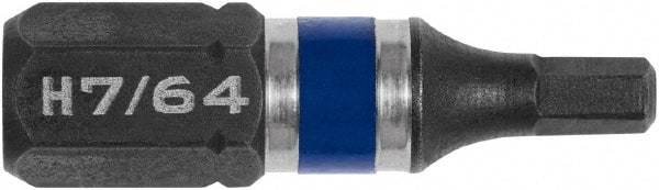 Irwin - 7/64" Hex Bit - 1/4" Hex Drive, 1" OAL - All Tool & Supply