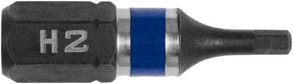 Irwin - 2mm Hex Bit - 1/4" Hex Drive, 1" OAL - All Tool & Supply