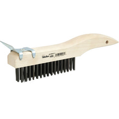 Hand Wire Scratch Brush w/Scraper, .012 Steel Fill, Shoe Handle, 4 × 16 Rows - All Tool & Supply