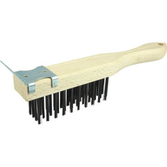 Hand Wire Scratch Brush w/Scraper, .012 Steel Fill , 4 × 11 Rows - All Tool & Supply