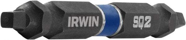 Irwin - #2 x #2" Square Size D/E Square Recess Screwdriver Bit - 1/4" Hex Drive, 2-3/8" OAL - All Tool & Supply