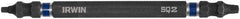 Irwin - #1 x #2" Square Size D/E Square Recess Screwdriver Bit - 1/4" Hex Drive, 4" OAL - All Tool & Supply