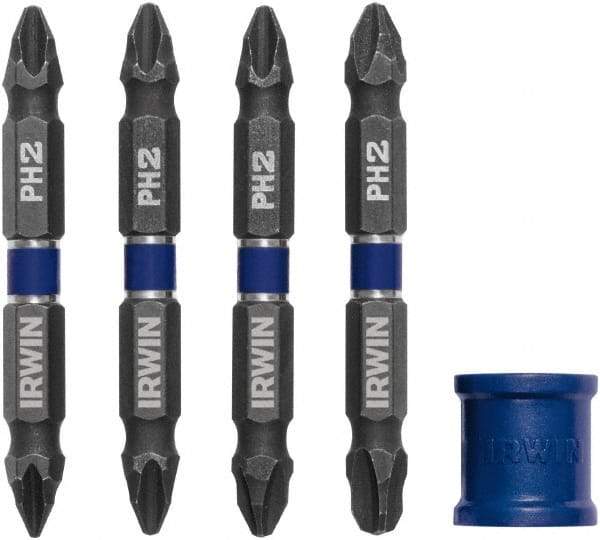 Irwin - 5 Piece, Phillips Handle, Double End Bit Set - No. 1 to No. 3 Phillips - All Tool & Supply