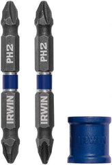 Irwin - 3 Piece, Phillips Handle, Double End Bit Set - No. 2 Phillips - All Tool & Supply