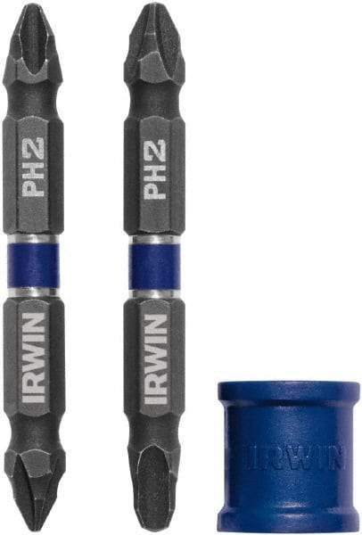 Irwin - 3 Piece, Phillips Handle, Double End Bit Set - No. 1 to No. 3 Phillips - All Tool & Supply