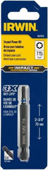 Irwin - T15 Torx Bit - 1/4" Hex Drive, 2-3/4" OAL - All Tool & Supply