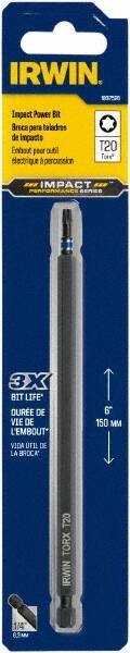 Irwin - T20 Torx Bit - 1/4" Hex Drive, 6" OAL - All Tool & Supply