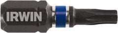 Irwin - 1/4" Drive T7 Torx Screwdriver Bit - 1" OAL, Tamper Resistant Bit - All Tool & Supply