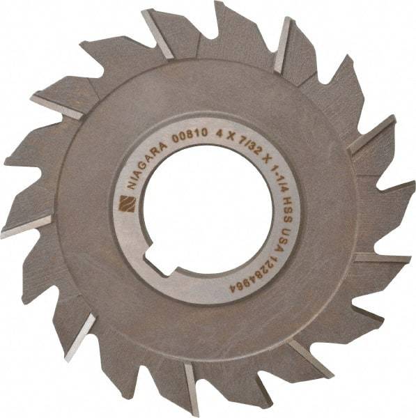 Keo - 4" Diam x 7/32" Width of Cut, 18 Teeth, High Speed Steel Side Milling Cutter - Staggered Teeth, Uncoated - All Tool & Supply