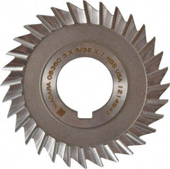 Keo - 3" Blade Diam x 5/32" Blade Thickness, 1" Hole, 32 Teeth, High Speed Steel Side Chip Saw - Straight Tooth, Arbor Connection, Right Hand Cut, Uncoated, with Keyway - All Tool & Supply