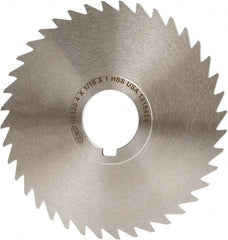 Keo - 4" Diam x 1/16" Blade Thickness x 1" Arbor Hole Diam, 40 Tooth Slitting and Slotting Saw - Arbor Connection, Right Hand, Uncoated, High Speed Steel, Concave Ground, Contains Keyway - All Tool & Supply