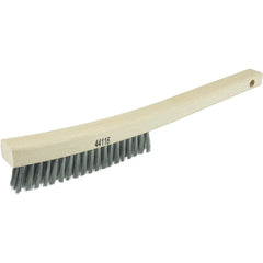 Plater's Brush, Steel Fill, 3 × 19 Rows, Curved Handle - All Tool & Supply